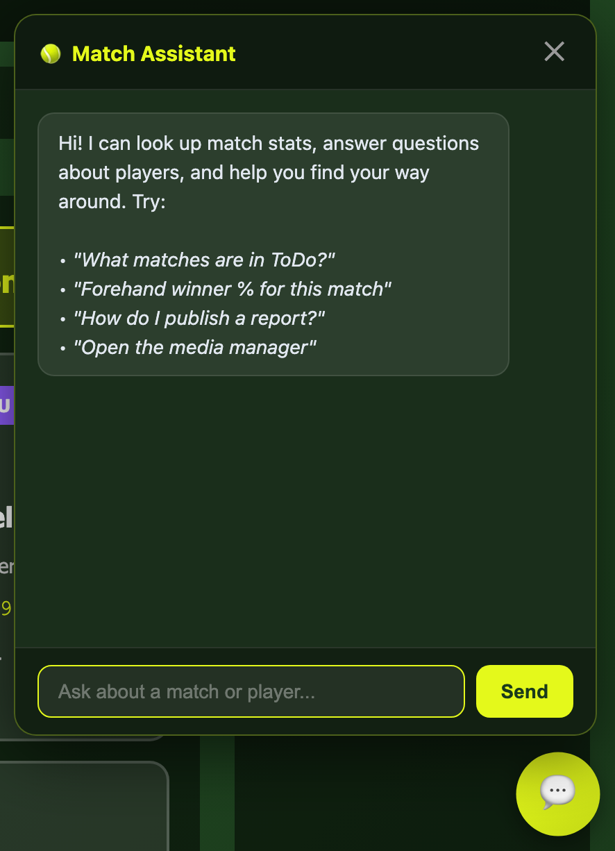 Chat widget showing example queries